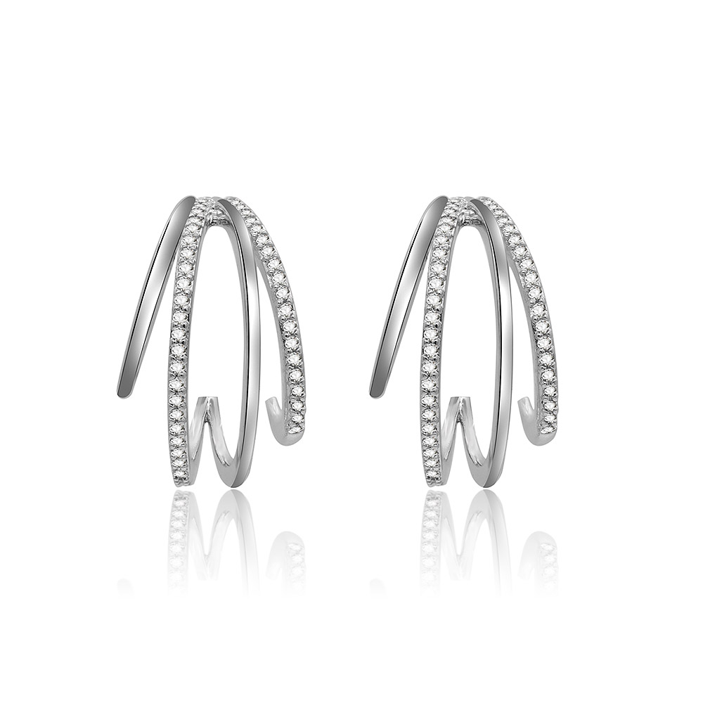 Double Row Semi-Hoop Earrings